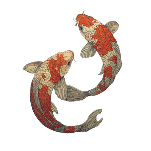 Elegant Koi Fish V4 Vinyl Car Decal Sticker – Waterproof & UV-Resistant 6.826666666666667"