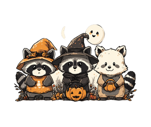 Costumed Raccoons Design V3 Vinyl Car Decal Sticker – Waterproof & UV-Resistant 6.72"