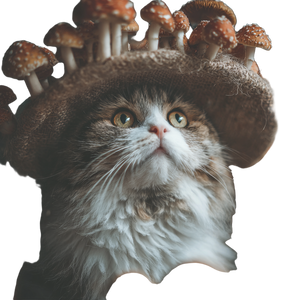 Cute Cat Mushrooms Vinyl Car Decal Sticker – Waterproof & UV-Resistant 3.4133333333333336"