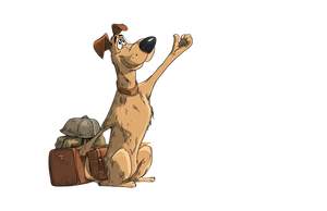 Hitchhiking Dog V2 Vinyl Car Decal Sticker – Waterproof & UV-Resistant 2.933333333333333"