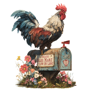 Rooster Mailbox Art V3 Vinyl Car Decal Sticker – Waterproof & UV-Resistant 3.4133333333333336"