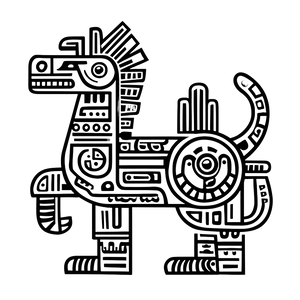 Aztec Horse Drawing Vinyl Car Decal Sticker – Waterproof & UV-Resistant 3.4133333333333336"