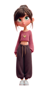 Stylized 3D Girl V4 Vinyl Car Decal Sticker – Waterproof & UV-Resistant 9.706666666666667"