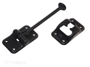 RV Designer T-Style 6 Inch Black Plastic Door Catch | Keep RV Doors Open Easily