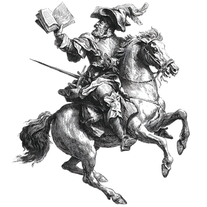 Hudibras On Horseback Vinyl Car Decal Sticker – Waterproof & UV-Resistant 3.4133333333333336"