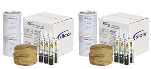 2x Professional Grade Roof Installation Kit | For Tan EPDM & TPO RV Roof Membrane | 2 Gal Adhesive, 150ft Tape, 6 Lap Sealant Tubes