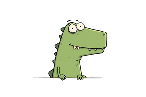 Goofy Cartoon T-Rex Vinyl Car Decal Sticker – Waterproof & UV-Resistant 2.986666666666667"