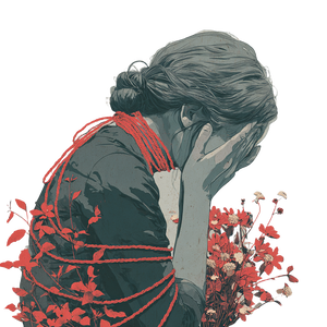 Sad Angry Woman Vinyl Car Decal Sticker – Waterproof & UV-Resistant 3.4133333333333336"