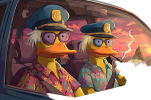 Cool Ducks Smoking Vinyl Car Decal Sticker – Waterproof & UV-Resistant 2.986666666666667"