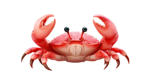 Cartoonish Red Crab V2 Vinyl Car Decal Sticker – Waterproof & UV-Resistant 2.72"