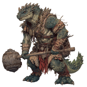 Lizardman Barbarian Vinyl Car Decal Sticker – Waterproof & UV-Resistant 3.4133333333333336"