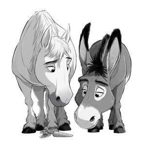 Cartoon Horse Donkey Vinyl Car Decal Sticker – Waterproof & UV-Resistant 3.4133333333333336"