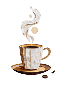 Steaming Coffee Mug Vinyl Car Decal Sticker – Waterproof & UV-Resistant 8.213333333333333"