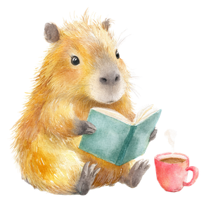 Capybara Reading V2 Vinyl Car Decal Sticker – Waterproof & UV-Resistant 6.826666666666667"