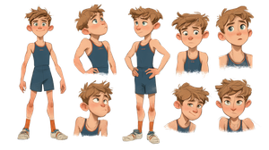 Young Athlete Character Vinyl Car Decal Sticker – Waterproof & UV-Resistant 2.72"