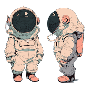 Cartoon Cosmonaut Design Vinyl Car Decal Sticker – Waterproof & UV-Resistant 3.4133333333333336"