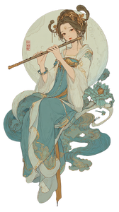 Moonlit Flute Player V3 Vinyl Car Decal Sticker – Waterproof & UV-Resistant 4.8533333333333335"