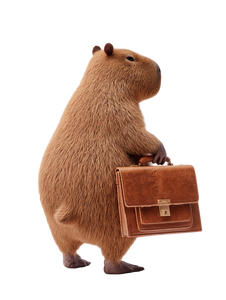 Capybara With Briefcase V2 Vinyl Car Decal Sticker – Waterproof & UV-Resistant 8.213333333333333"