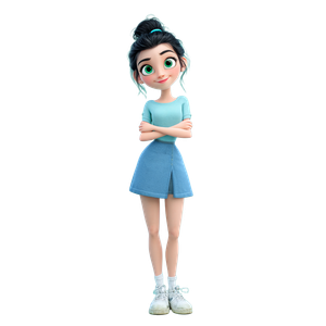 Pixar Style Girl V35 Vinyl Car Decal Sticker – Waterproof & UV-Resistant 3.4133333333333336"