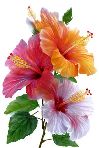 Colorful Hibiscus Bouquet V2 Vinyl Car Decal Sticker – Waterproof & UV-Resistant 8.96"