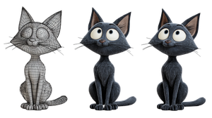 3D Cartoon Cat Models V2 Vinyl Car Decal Sticker – Waterproof & UV-Resistant 5.4
