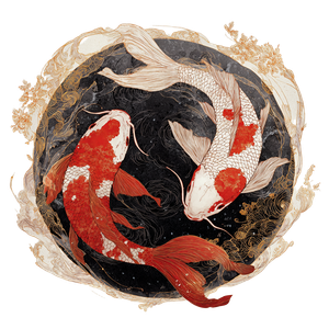 Koi Yin Yang V4 Vinyl Car Decal Sticker – Waterproof & UV-Resistant 3.4133333333333336"