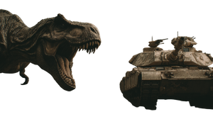 Dino Vs Tank Vinyl Car Decal Sticker – Waterproof & UV-Resistant 5.4