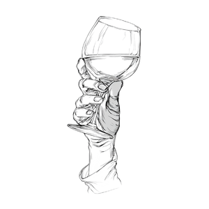 Hand Holding Wine V5 Vinyl Car Decal Sticker – Waterproof & UV-Resistant 3.4133333333333336"