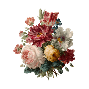 Rococo Flower Bouquet Vinyl Car Decal Sticker – Waterproof & UV-Resistant 3.4133333333333336"