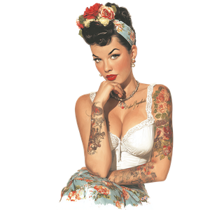 Pin Up Girl V50 Vinyl Car Decal Sticker – Waterproof & UV-Resistant 3.4133333333333336"