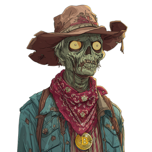 Zombie Cowboy Nft Vinyl Car Decal Sticker – Waterproof & UV-Resistant 3.4133333333333336"