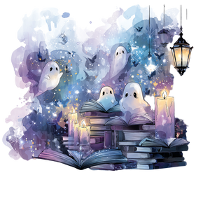 Pastel Ghosts Reading Vinyl Car Decal Sticker – Waterproof & UV-Resistant 6.826666666666667"