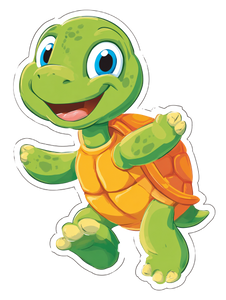 Dancing Cartoon Turtle V2 Vinyl Car Decal Sticker – Waterproof & UV-Resistant 4.1066666666666665"