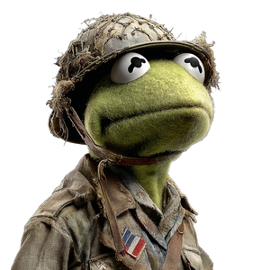 Kermit Soldier Vinyl Car Decal Sticker – Waterproof & UV-Resistant 3.4133333333333336"