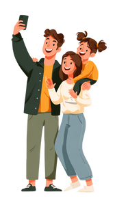 Happy Family Selfies Vinyl Car Decal Sticker – Waterproof & UV-Resistant 4.8533333333333335"