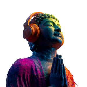 Buddha Headphones Transformation Vinyl Car Decal Sticker – Waterproof & UV-Resistant 3.4133333333333336"