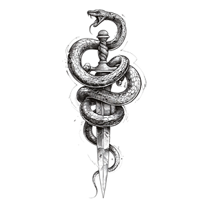 Serpent And Dagger Vinyl Car Decal Sticker – Waterproof & UV-Resistant 3.4133333333333336" Serpent And Dagger Vinyl Car Decal Sticker – Waterproof & UV-Resistant 3.4133333333333336"