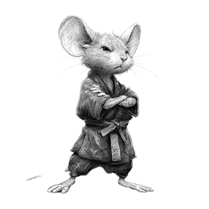 Kung Fu Mouse V2 Vinyl Car Decal Sticker – Waterproof & UV-Resistant 3.4133333333333336"