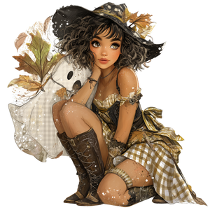 Whimsical Witch And Ghost V2 Vinyl Car Decal Sticker – Waterproof & UV-Resistant 6.826666666666667"