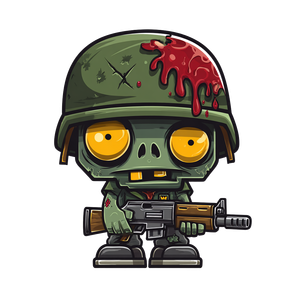 Cartoon Zombie Soldier Vinyl Car Decal Sticker – Waterproof & UV-Resistant 3.4133333333333336"