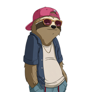 Hip-Hop Sloth Vinyl Car Decal Sticker – Waterproof & UV-Resistant 3.4133333333333336"