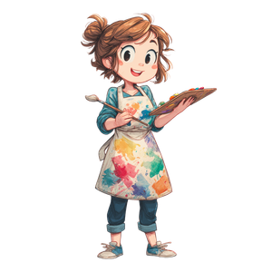 Artistic Girl Mascot V2 Vinyl Car Decal Sticker – Waterproof & UV-Resistant 3.4133333333333336"