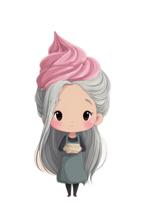 Chibi Cream Hair V3 Vinyl Car Decal Sticker – Waterproof & UV-Resistant 4.4