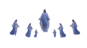 Divine Virgin Scene V2 Vinyl Car Decal Sticker – Waterproof & UV-Resistant 2.72"