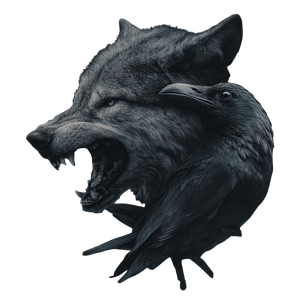 Gothic Wolf Raven Tattoo Vinyl Car Decal Sticker – Waterproof & UV-Resistant 3.4133333333333336"