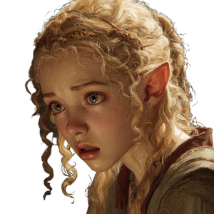 Worried Elven Woman Vinyl Car Decal Sticker – Waterproof & UV-Resistant 3.4133333333333336"
