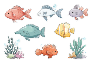 Cute Ocean Fish Vinyl Car Decal Sticker – Waterproof & UV-Resistant 3.0