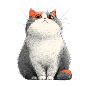 Chubby Gray Cat V3 Vinyl Car Decal Sticker – Waterproof & UV-Resistant 3.4133333333333336"
