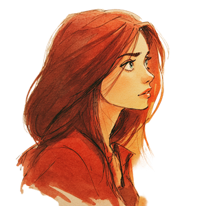Sad Red-Haired Girl V4 Vinyl Car Decal Sticker – Waterproof & UV-Resistant 3.4133333333333336"