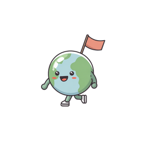 Cute Earth Mascot V2 Vinyl Car Decal Sticker – Waterproof & UV-Resistant 3.4133333333333336"